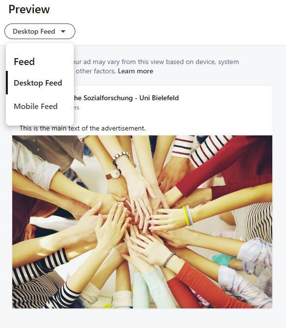 Ad preview