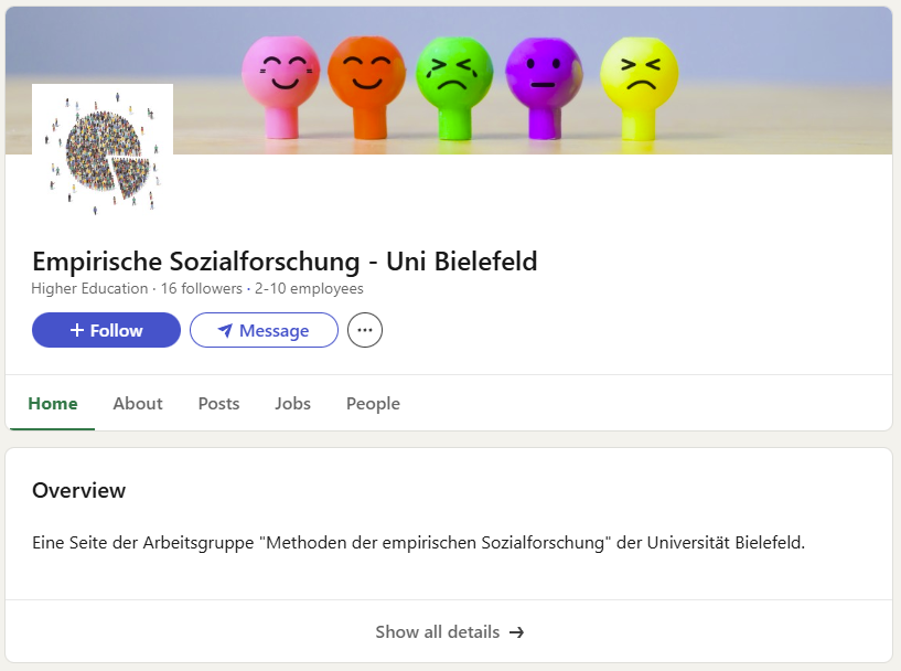 LinkedIn page: Empirical social research – Bielefeld University