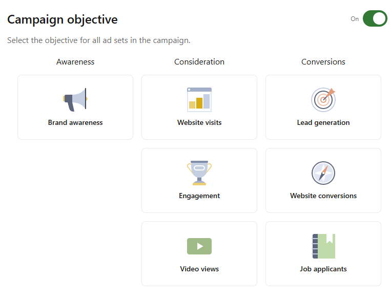 Choosing a campaign objective